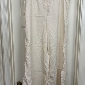 Calia Women’s Linen Cream Swim Wide-Leg Pants